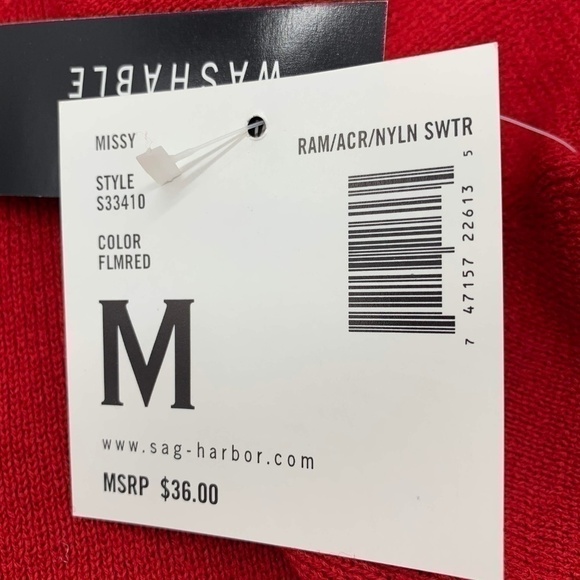 🎉Sag Harbor Red w/ Crochet Neck Line & Sleeve Top - Picture 7 of 8